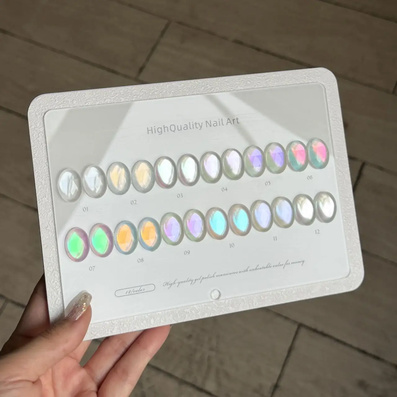 12 Colors Nail Mirror Aurora Glitter Crystal Powder Bright Moonlight Pearl Buffing Powder for DIY Art Manicure Highlight