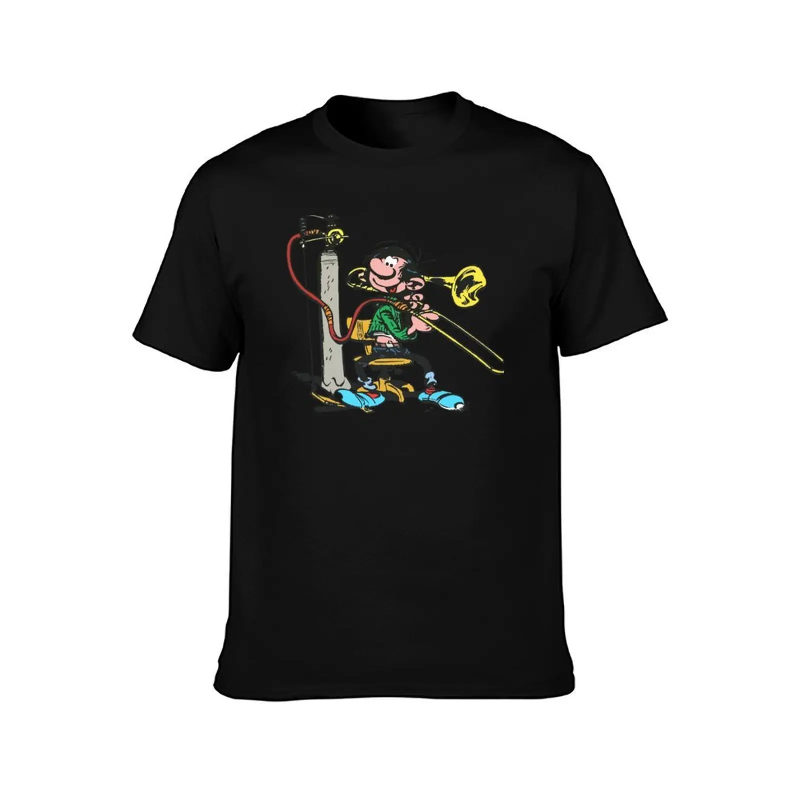 Gaston Goof Making Music T-Shirt Basic Lightweight Short Sleeve Tee T-Shirt