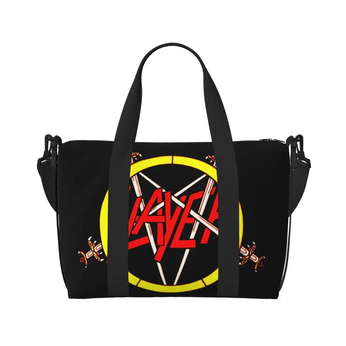 カスタム S-slayers ロゴトートバッグ女性大容量ヘビーメタルロックジムビーチショルダートラベルバッグ