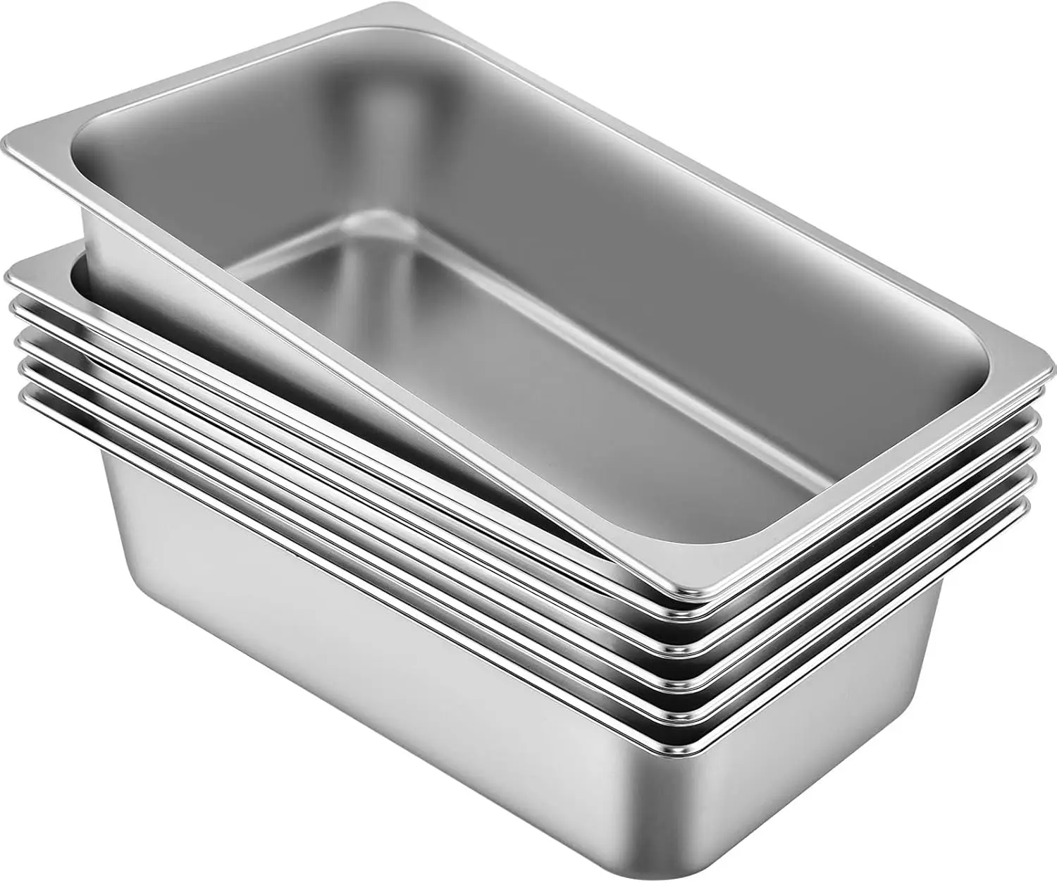 

Набор из 6 полноразмерных (6-дюймовых) противней из нержавеющей стали для кейтеринга и шведского стола
