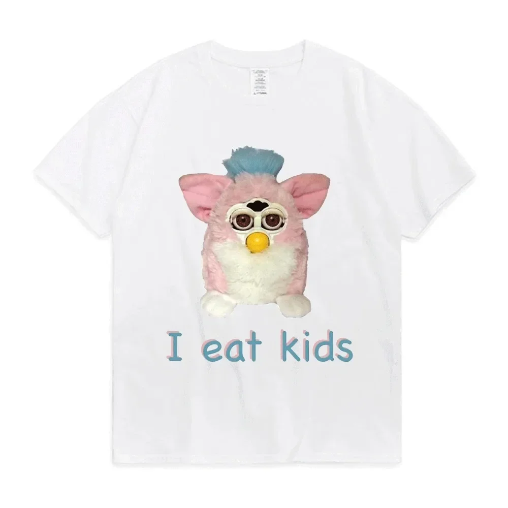 Furby T-Shirt Women 100% Cotton Plus Size Fashion O-Neck Casual Streetwear Harajuku Vintage Cool Oversized Unisex Tee