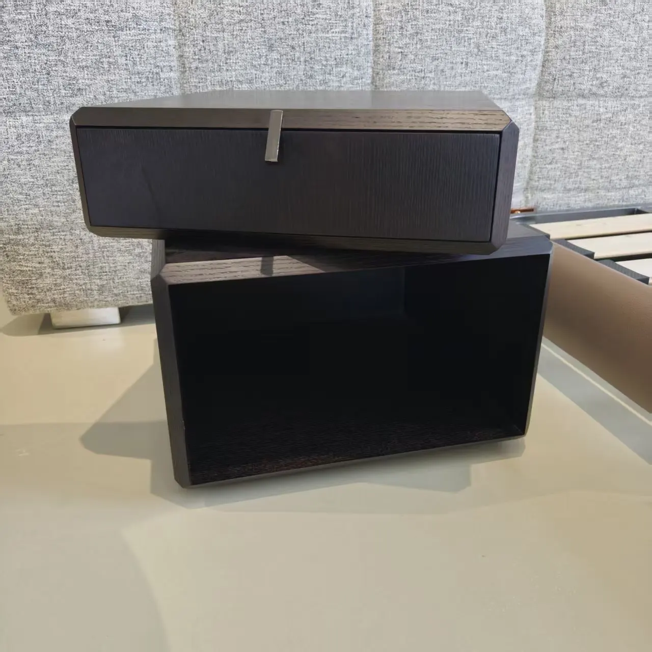 Rotating simple bedside table, designer locker, walnut bedroom bedside table