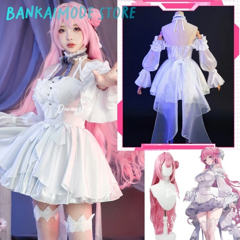 

Game NIKKE Goddess of Victory Dorothy Cosplay Costume Halloween Carnival Party Dorothy White Flower Wedding Dress Suit lolita