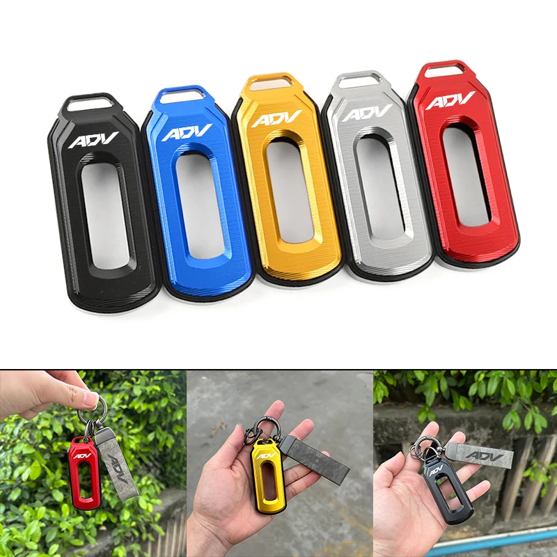 For Honda ADV350 ADV150 ADV160 ADV 350 150 160 Motorcycle Aluminium Accessories Key Remote Cover Case Chain Keychain Key Ring