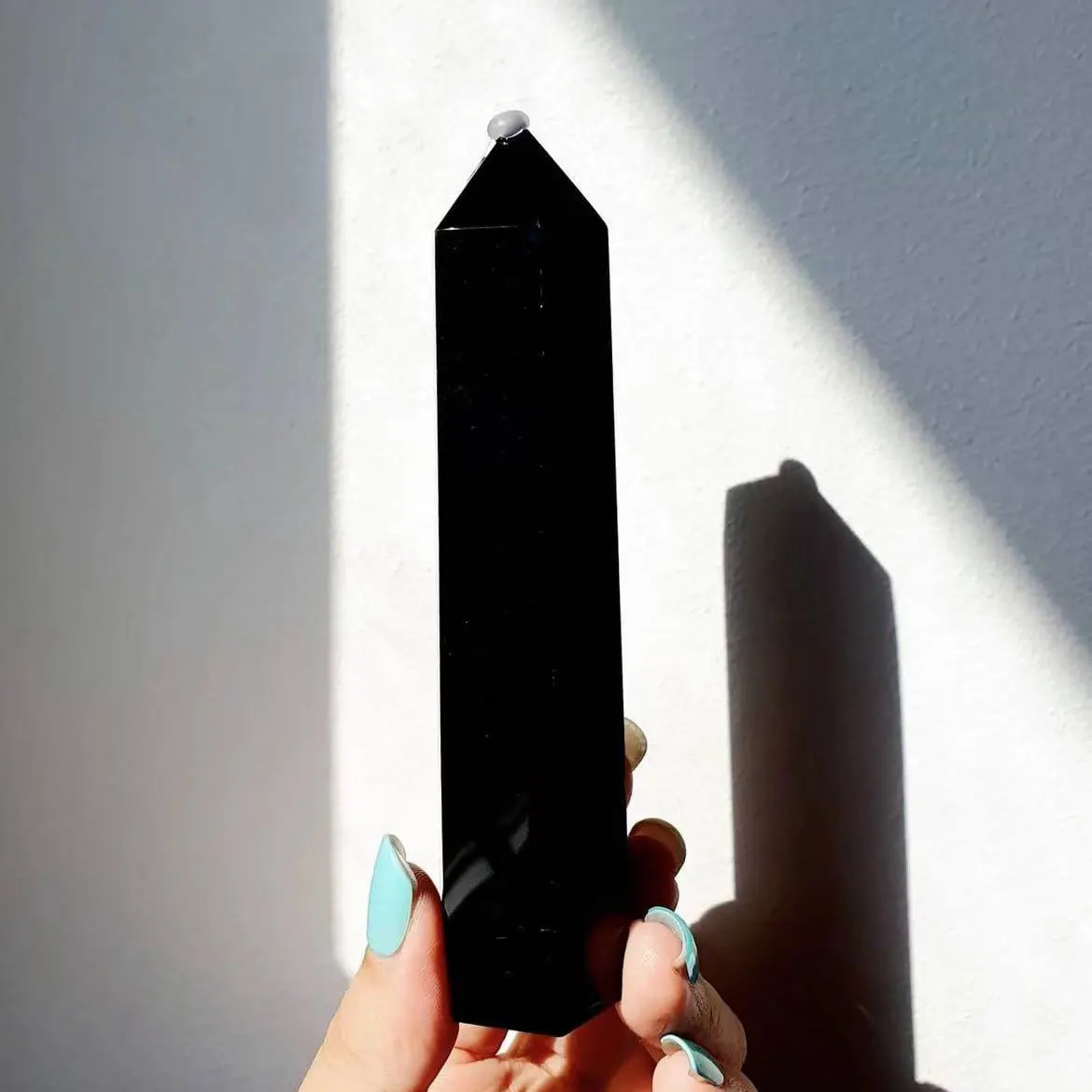 1pc Natural Obsidian Tower Point - Polished Healing Crystal Home Decor for Chakra Balancing & Reiki Healing