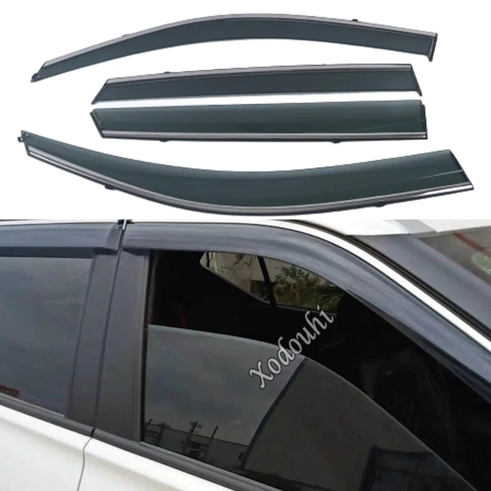 

Car Body Styling Cover Stick Lamp Plastic Window Glass Wind Visor Rain Sun Guard Vent 4PCs For Hyundai Tucson 2013 2014