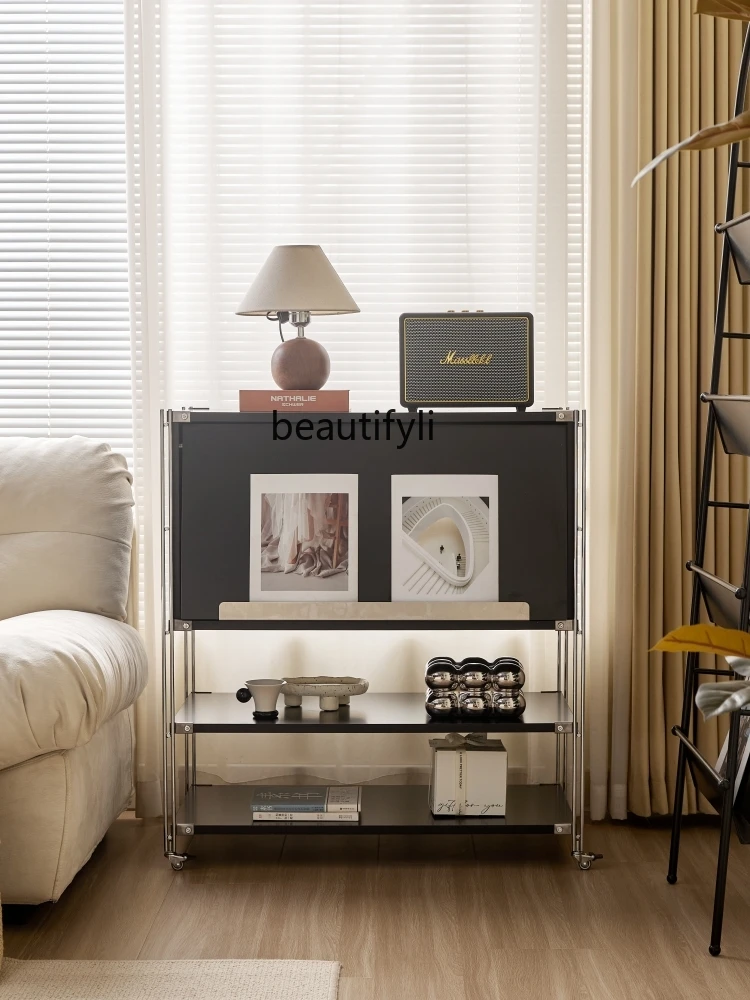 Living Room Storage Middle-Ancient Bookcase Floor Dining Cabinet Movable Locker against the Wall