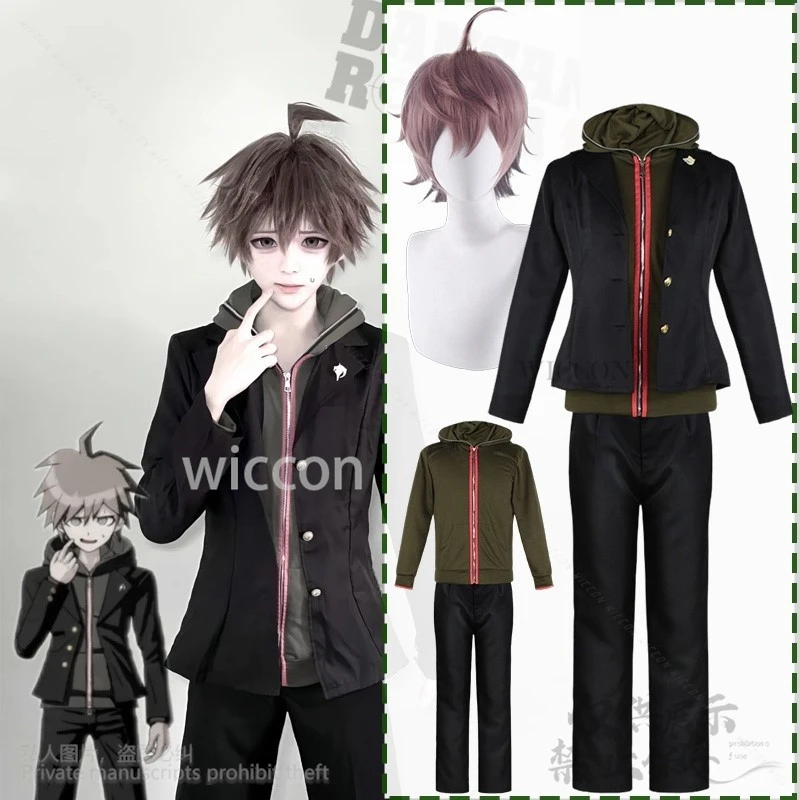 

Аниме Super Danganronpaaa Косплей Naegi Makoto Зеленая и черная куртка Брюки Cutecore Униформа Парики для Хэллоуина по индивидуальному заказу