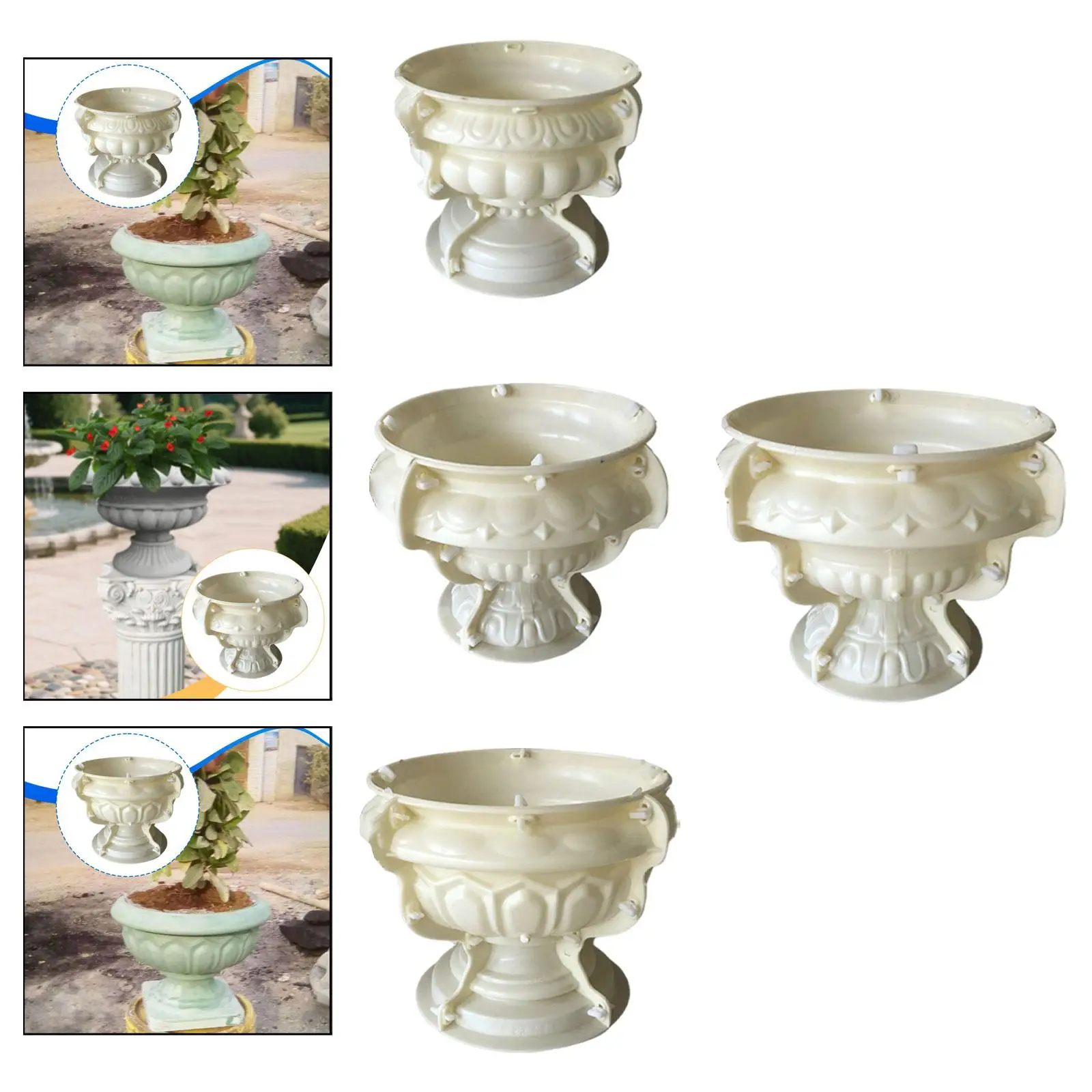 Roman Pillar Flowerpot Mould Durable ABS Plastic Large Concrete Planter Mold for DIY Vase Making at Home