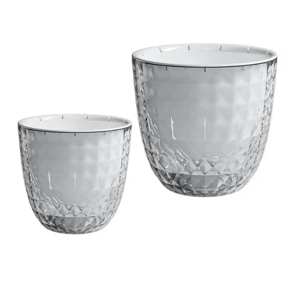 Transparent Water Line Flowerpot Self Watering Flowerpot with Visible Double Layer Rope Planter for Indoor Plants Orchids Herb
