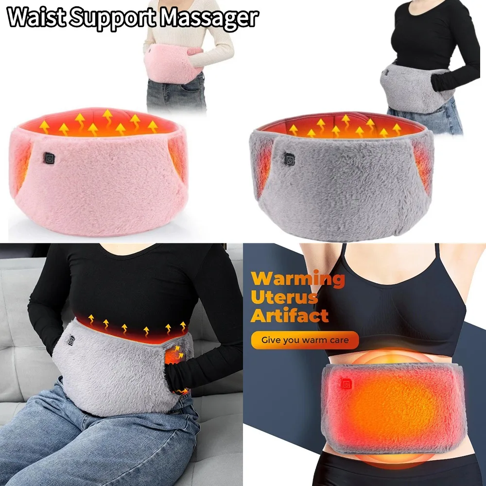 

Бархатная мягкая грелка для живота, грелка для рук, перезаряжаемый горячий компресс, пояс для ухода за талией, умный температурный массажер для поддержки талии