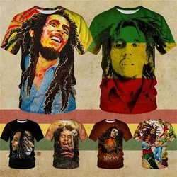 3D Print Cool Rocker Bob Marley Reggae T Shirt For Men Hip Hop Personality Short-sleeved Tee Top Streetwear Plus Size Men Tshirt