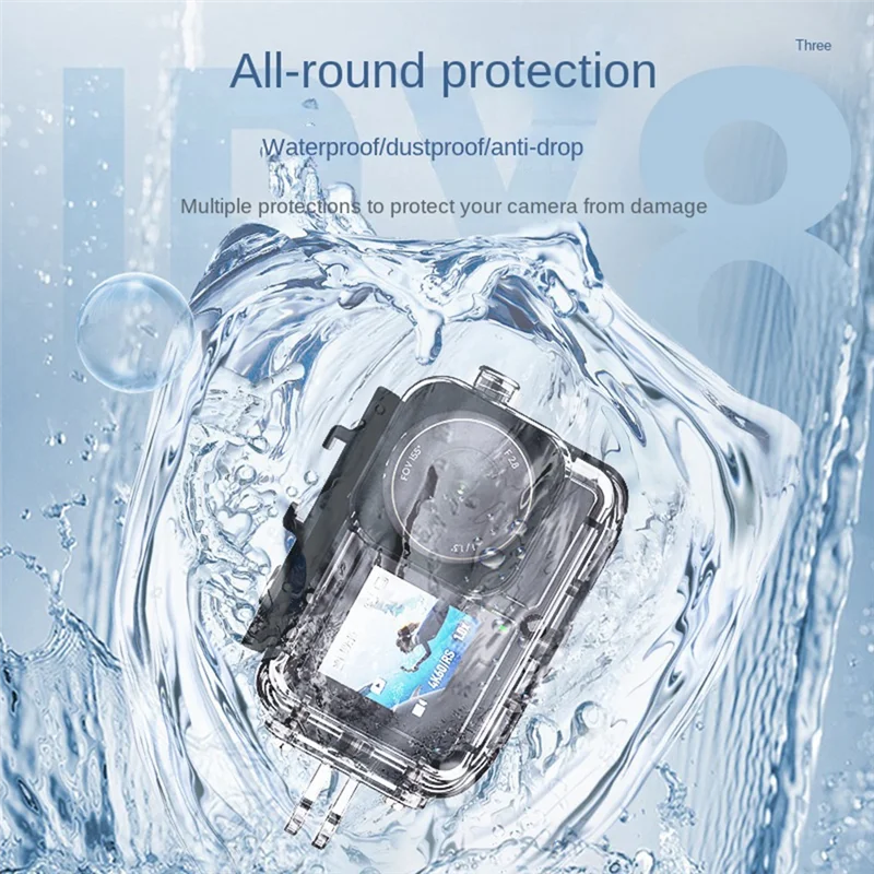 حافظة مقاومة للماء مطورة لملحقات كاميرا DJI Action 5 Pro/Action 4/Action 3، حماية للغوص العميق تحت الماء 45 متر/148 قدم