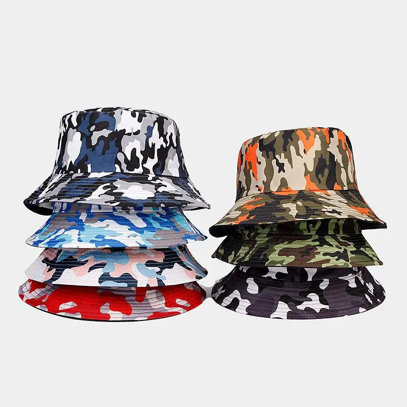 Bucket Hat New Cross-Border E-Commerce Hot Sale Sun-Proof Bucket Hat Outdoor Camouflage Double-Sided Wear Bucket Hat