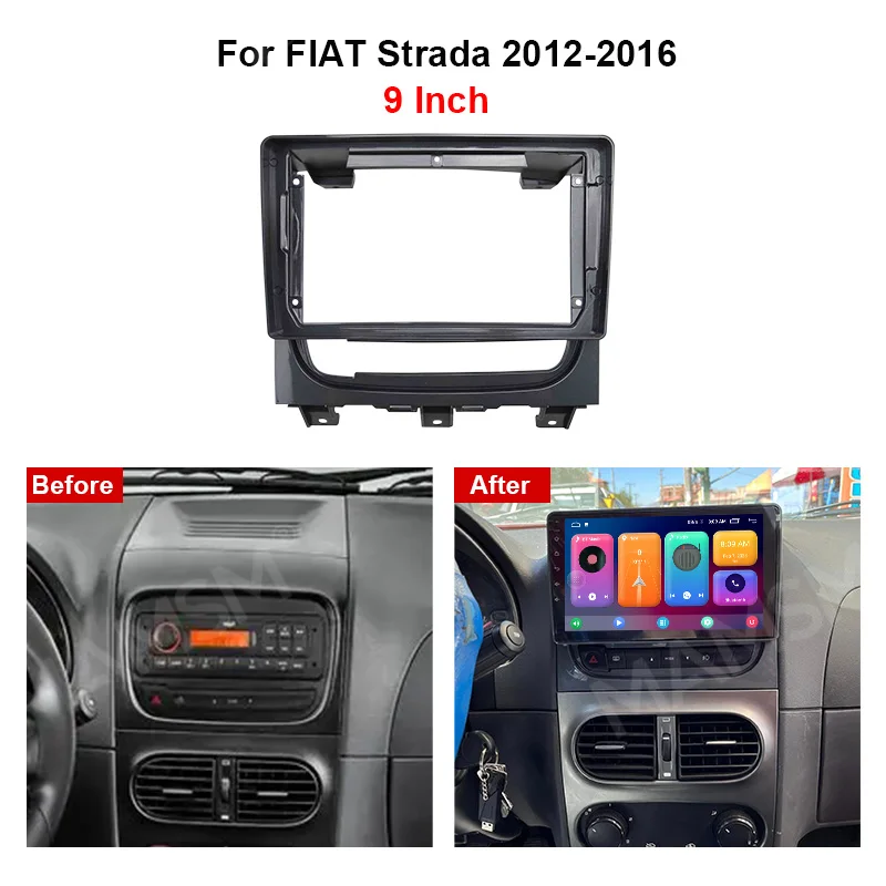 MAMSM 9 inch For FIAT Strada 2012-2016 Android Car Radio Fascia Stereo Frame GPS MP4 Multimedia Wiring Harness Canbus Box