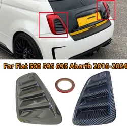 2 pçs de fibra de carbono traseira luz da cauda capa adesivo decorativo para fiat 500 abarth 595 695 2016-2024 acessórios exteriores do carro