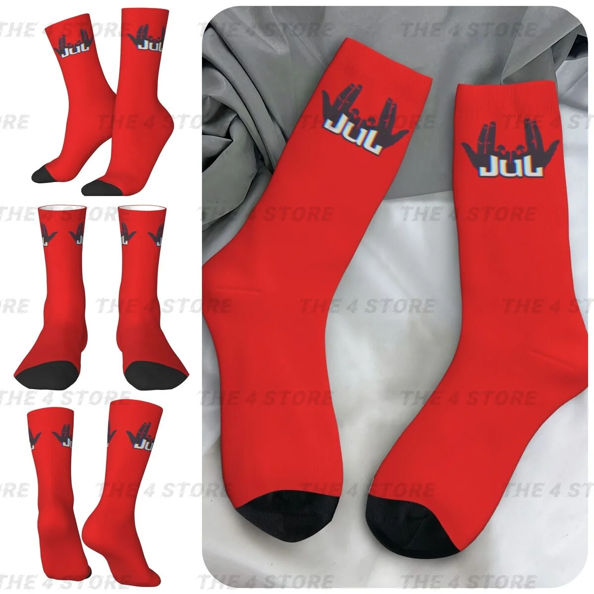 

High elasticity polyester fiber 3D printing cosy Unisex Hip Hop JUL France Interesting Four Seasons Socks