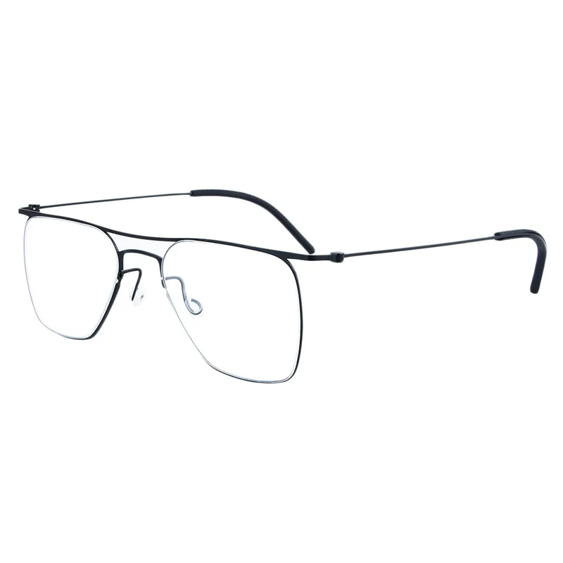 

Сверхлегкие безвинтовые двухлучевые модные очки из чистого титана 5502, мужские квадратные очки в оправе, женские очки