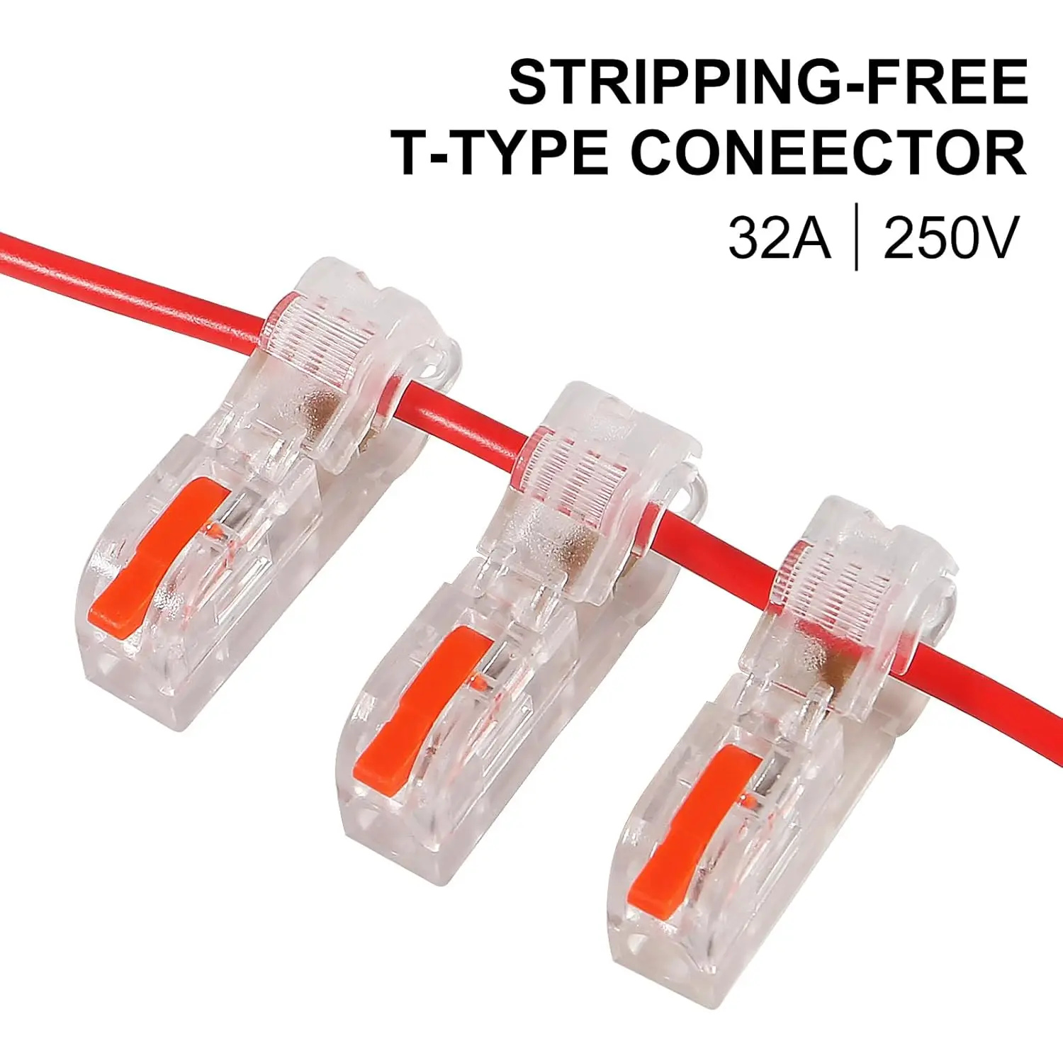 20 STKS T Tap Draad Connectors Disconnect Terminals, Laagspanning Draad Splitter Connector Push-in, Hendel Quick Draad Connectors