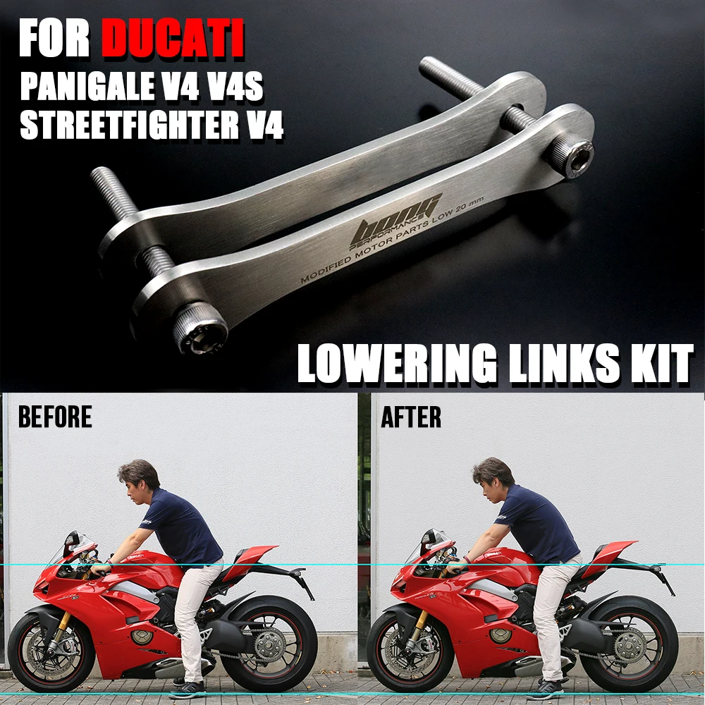 Senkung Verbindungen Kit Für DUCATI Panigale V4 V4S StreetFighter V4 Motorrad Hinten Suspension Kissen Drop Anschluss Senkung Kit – Detail 9