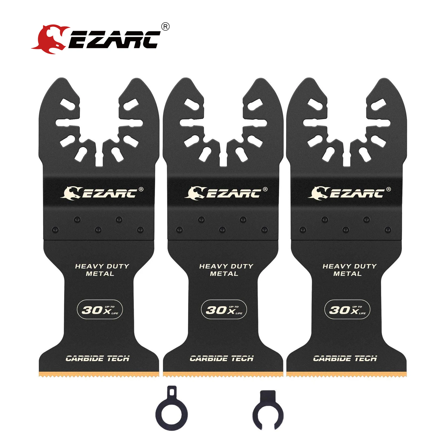 EZARC Carbide Tooth Blade Oscillating Saw Blades 3Pc,Multitool Oscillating Tool Accessories for Cutting Metal,Steel Nails,Screws