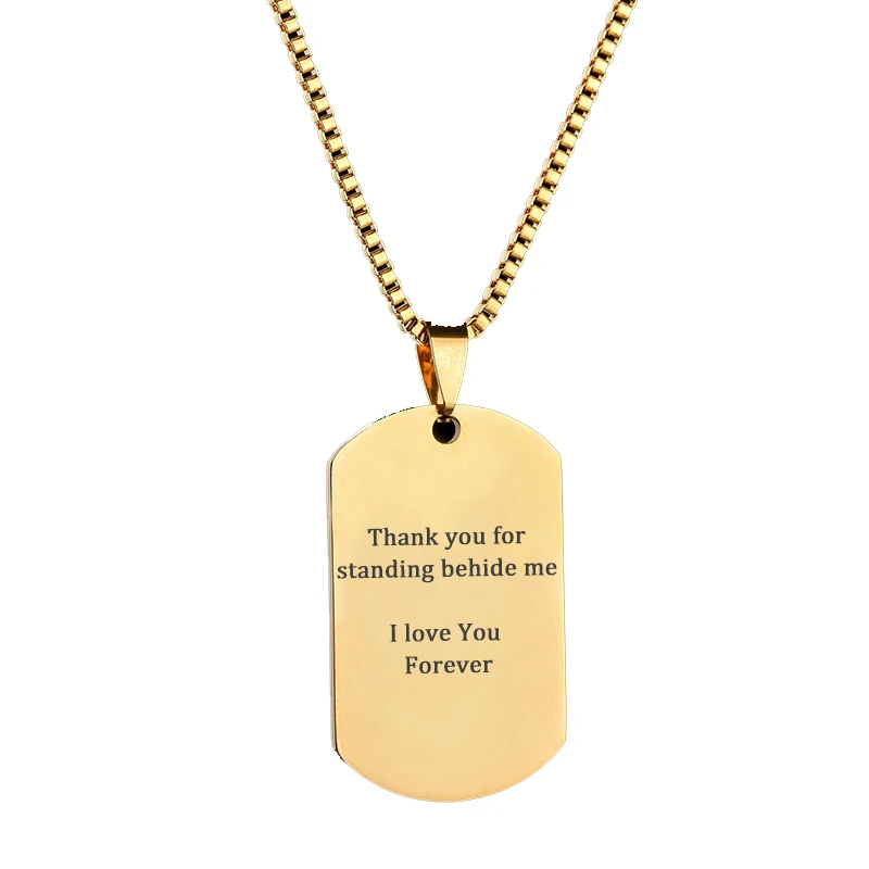 Engrave Name Photo Drawing Necklace Stainless Steel Personalized Art Logo Design Pendant for Woman Kids Family Jewelry Gifts