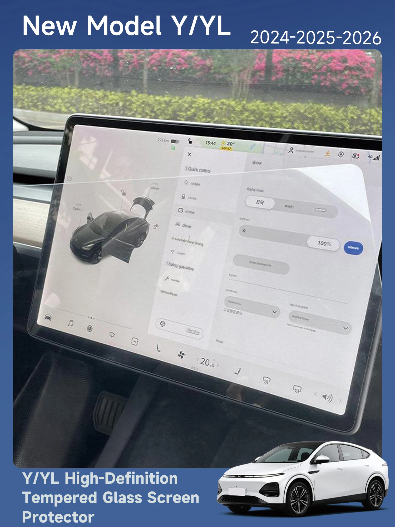 

[Fast Shipping] New Model 3/Y/YL Navigation Screen Tempered Glass Film, High-Definition Protective Film for Center Console