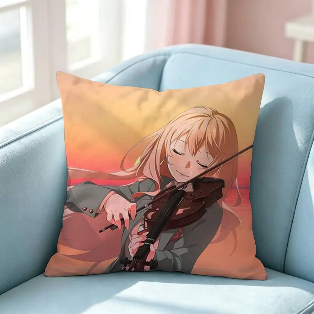 Pop Your Lie in April Square Double-Sided printed Pillow Case Bedroom Bedside Pillow Sofa Cushion Cover