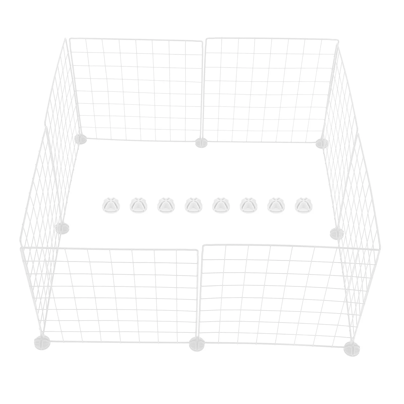 

8pcs Small Animal Playpen Panels Portable Metal Wire Grid For Rabbit Guinea Pig Puppy Kitten Diy Pet Enclosure Durable Iron