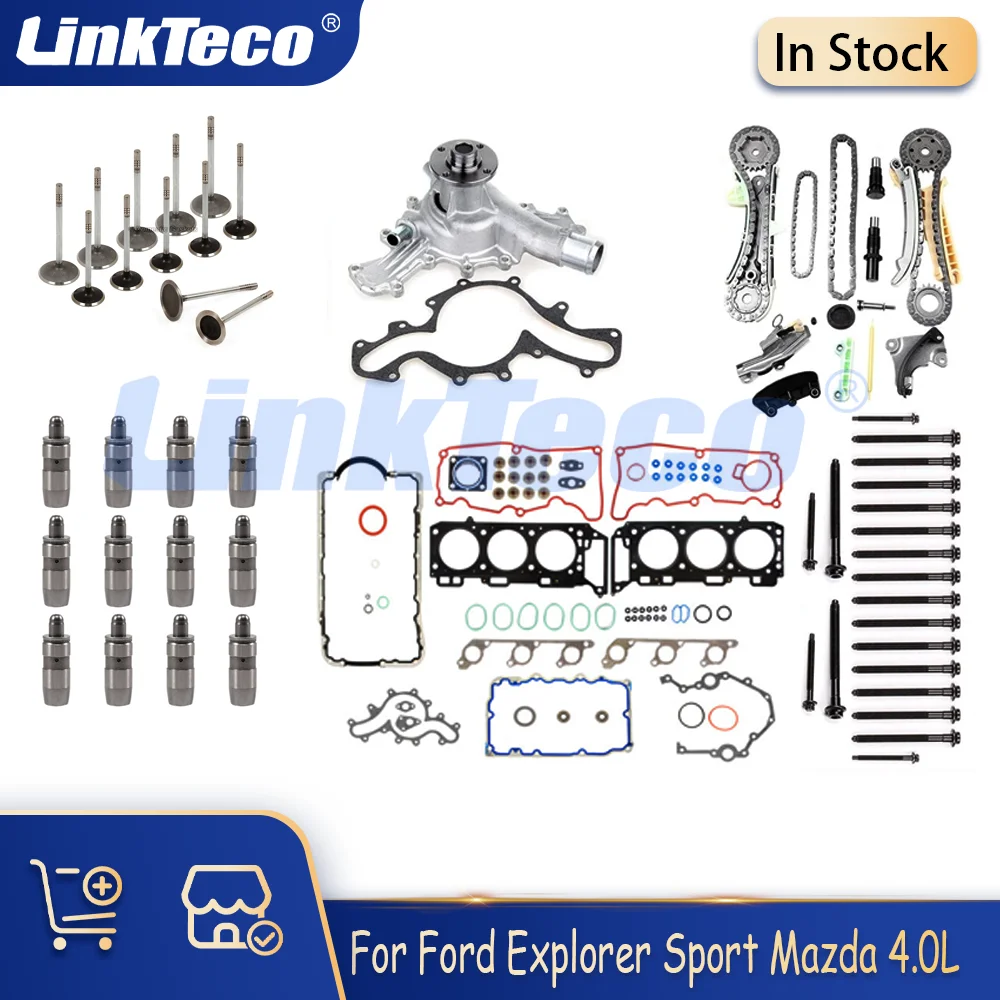 Engine Lifters Valves Gasket Set Bolts Water Pump Timing Kit 4.0 L For Ford Explorer Sport Trac Ranger Mazda Mercury LR3 04-11