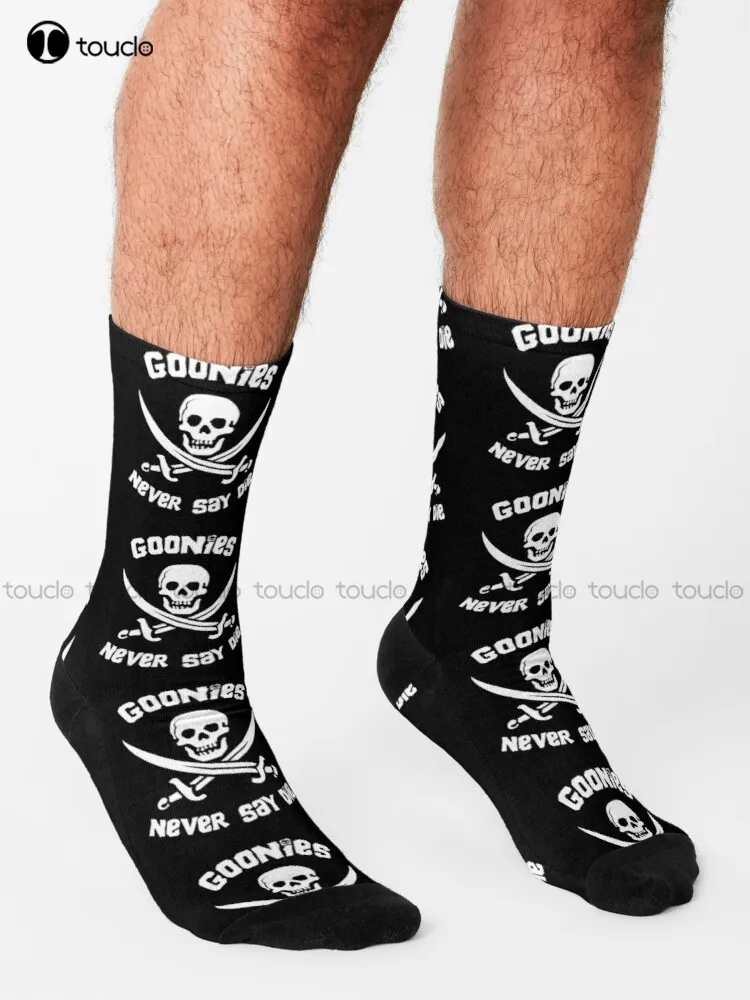 Goonies Never Say Die Socks White Soccer Socks Youth Unisex Adult Teen Youth Socks 360° Digital Print Gd Hip Hop Gift Retro Art