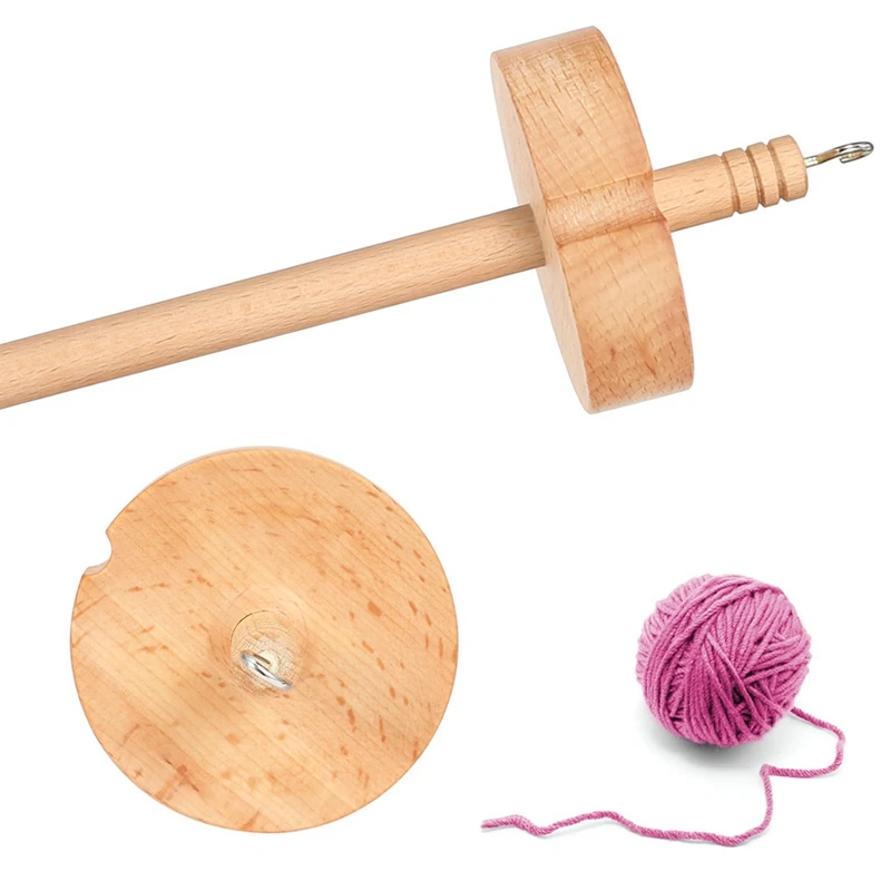 Drop Spindle Top Whorl Yarn Spinner For Crocheting Spin Spinning Wheel For Yarn Making Hand Carved Wooden Spindle Tool Durable