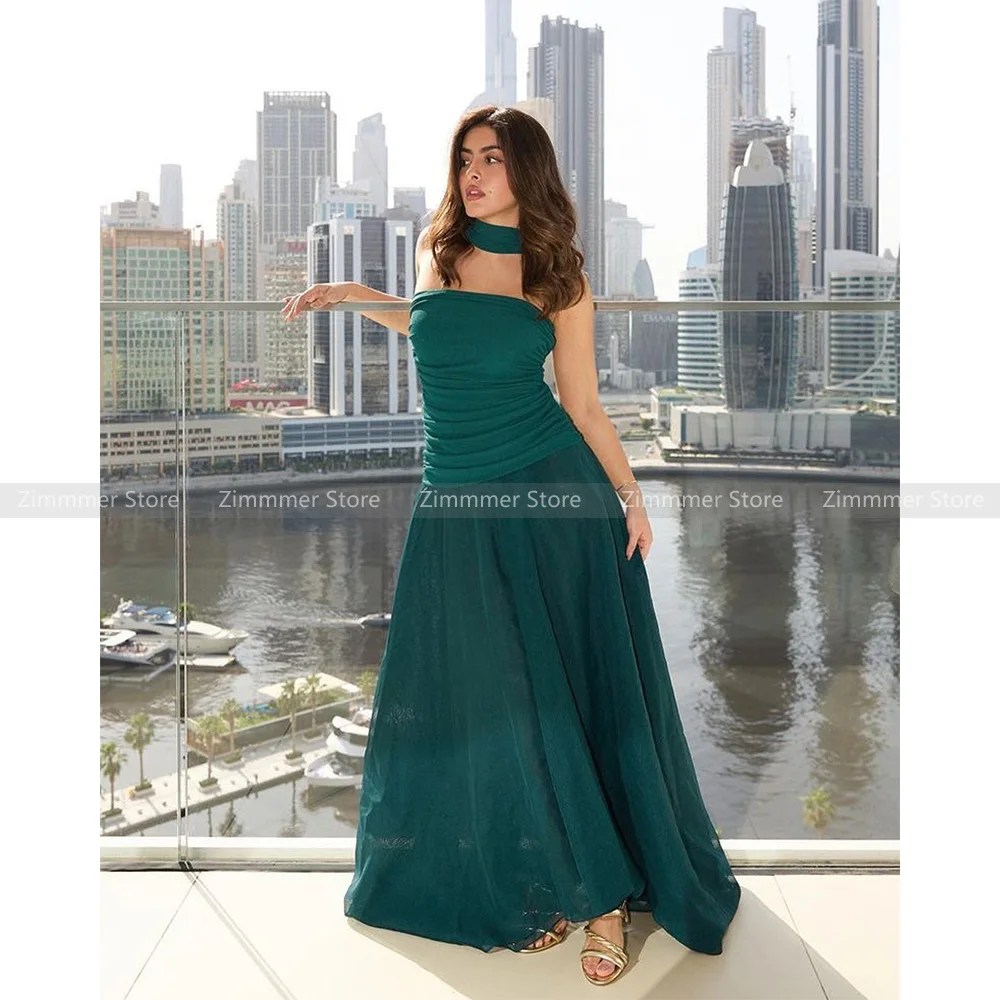 Sexy tube top pleated waist asymmetrical skirt temperament holiday style dress for women