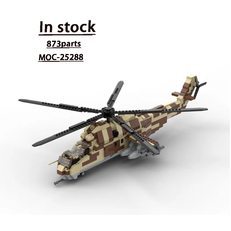 MOC-25288 Bausteinmodell mit urbanem Lufttransporthubschrauber, 833-teilig, kreatives Geburtstagsgeschenkspielzeug für Jungen und Kinder