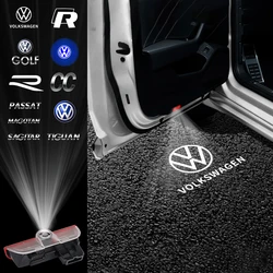 2Pcs LED Car Door Welcome Light Projector Decorative Lamp For Volkswagen VW Golf Tiguan Passat Variant B8 Touran Touareg Magotan