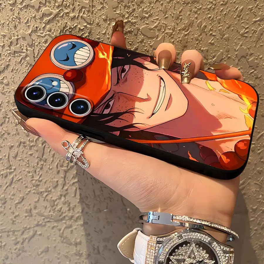 Cool One Piece Portgas D Ace Custodia morbida nera per telefono per Samsung Galaxy Note 20 Ultra 9 10 Plus S8 8 S10 S9