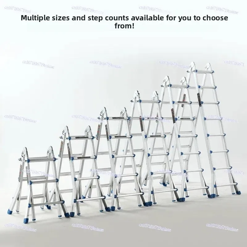 Ladder Wholesale Household Aluminum Alloy Telescopic Folding Ladder Portable Lifting Engineering Ladder Indoor and Outdoor