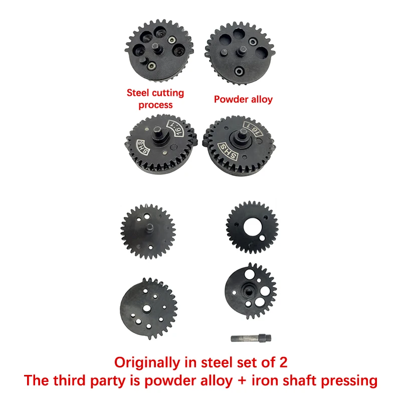 Gear Set CNC Steel Cut SHS Gear Set Helical Reinforce Torque High Speed Gear Set for Ver.2 /3 AEG EBB Gearbox