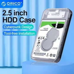 ORICO 2.5 inch External Storage HDD Case SATA 5Gbps Type-C 2.5‘’ HDD Enclosure Transparent HDD SSD Hard Drive box for PC case