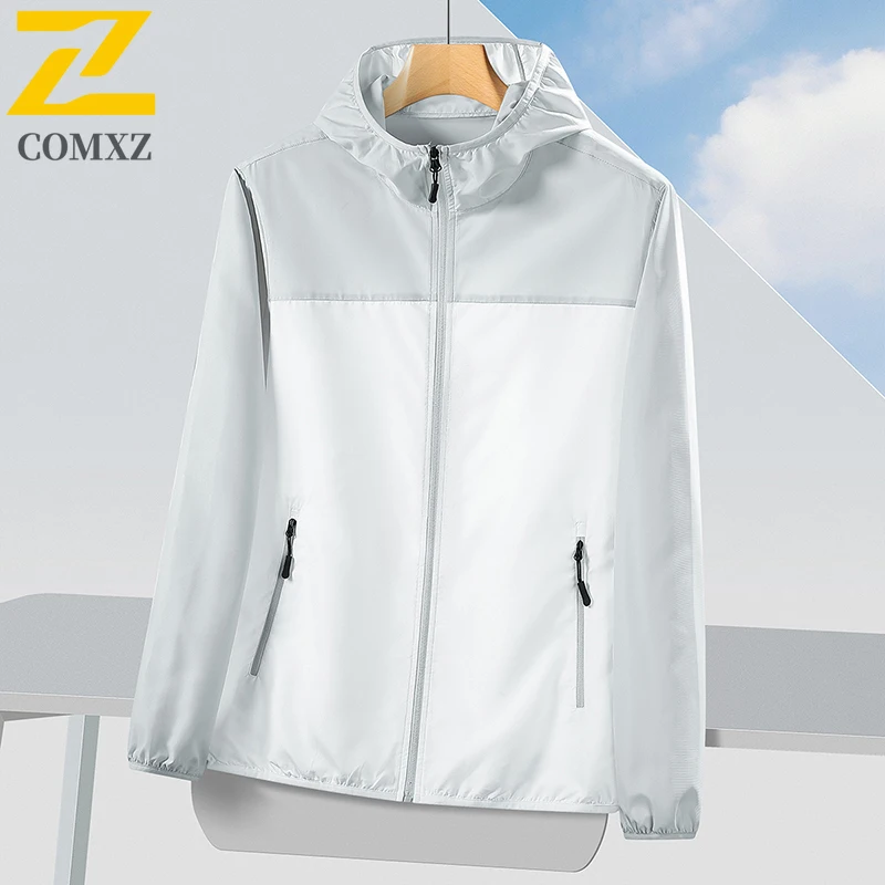 سترة بغطاء للرأس متعددة الوظائف للحماية من الأشعة فوق البنفسجية للرجال بعامل حماية من الأشعة فوق البنفسجية 50+ خفيفة الوزن وسريعة الجفاف لصيد الأسماك مع تصميم حجب الألوان للرياضة #5