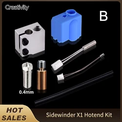 3D Extruder Artillery Sidewinder X1 Genius Silicon Cover Plated Copper Volcano nozzle Bi-metal Heatbreak Cartridge Heater