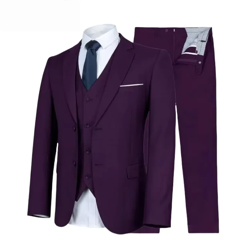 

"Custom Slim Fit 3-Piece Suit for Men | Wedding Tuxedo Blazer & Vest | Business Party Jacket & Trousers | Tailored Formal Suits