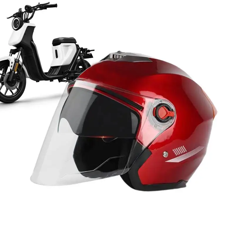 

Electric Motorcycle Helmet High-definition Sun Protection Woman Men Moto Equipment All Seasons Scooter Helmets with Visor