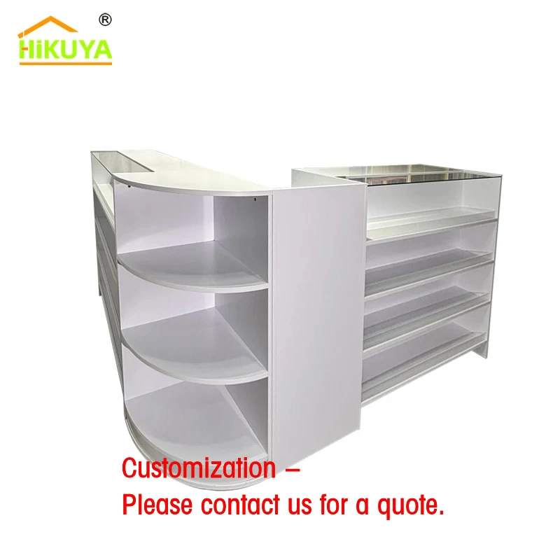 

custom.HIKUYA Hot Sale MDF Board Reception Desk Combination Cashier Counter - White