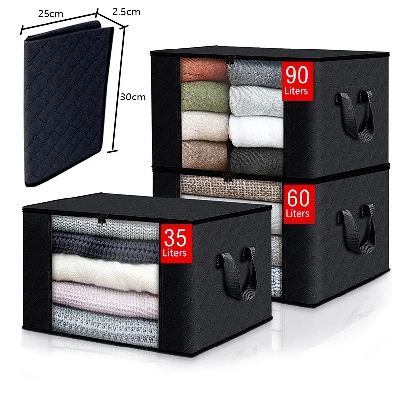 1PCS Large Capacity Clothes Storage Bag Organizer With Reinforced Handle For Blanket Comforters Bed Sheets Pillows Toy