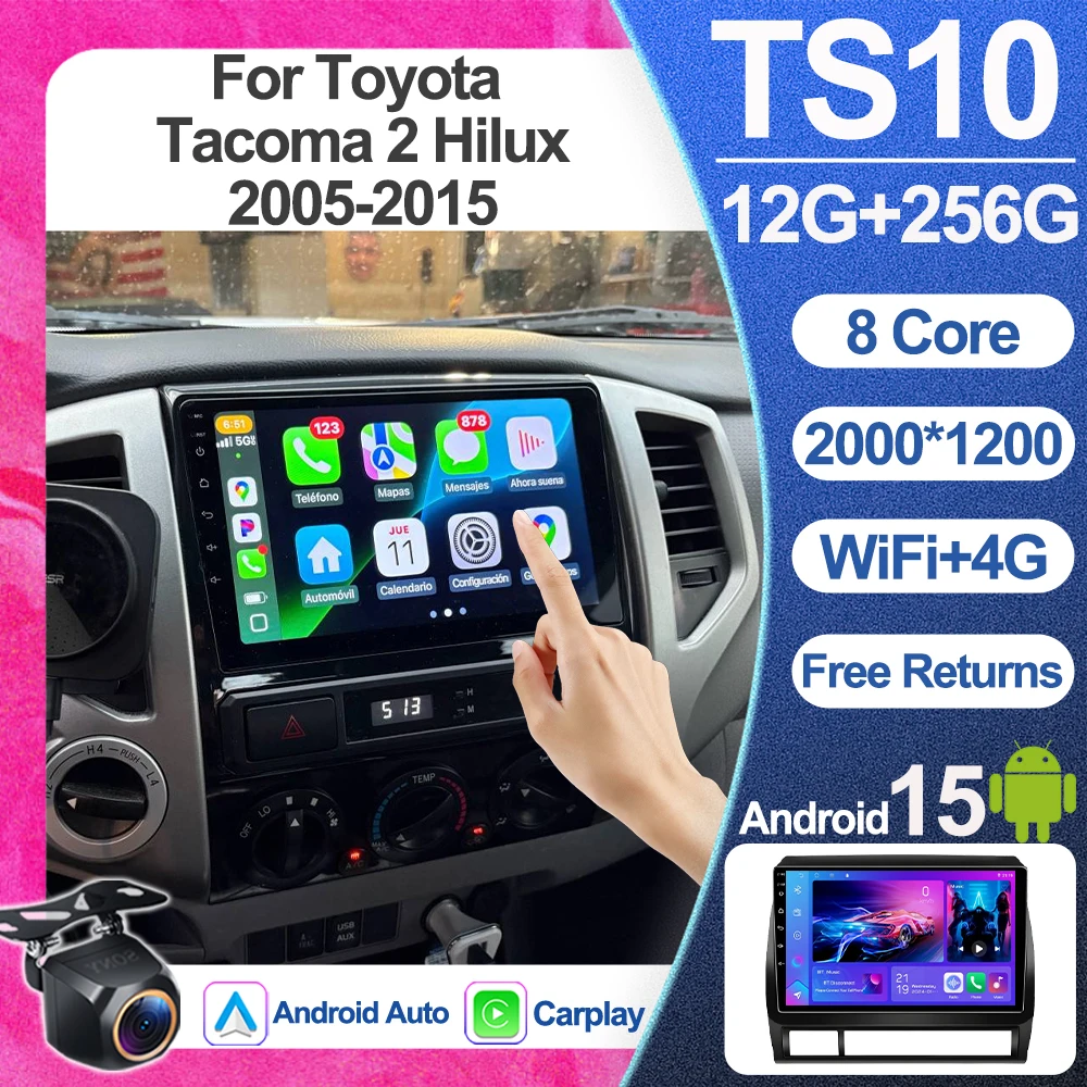 

9-дюймовая Android 16 автомагнитола для Toyota Tacoma 2 Hilux 2005-2015, мультимедийный плеер с беспроводным CarPlay, Android Auto, GPS, DSP, 5G