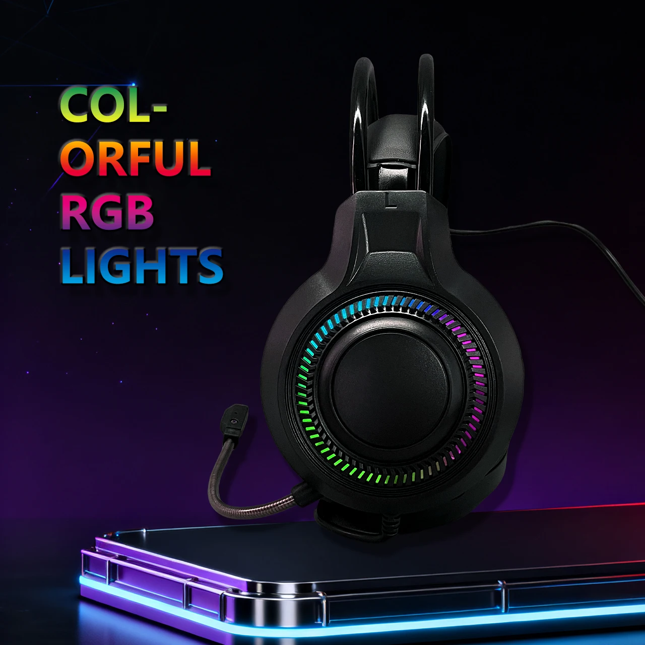V6S has wired headphones gaming, computer, music Fits online courses, conferences, birthdays. Works with PS4/PS5/Xbox/Switch/