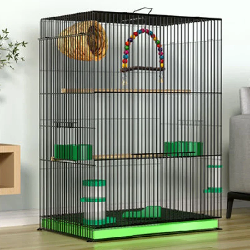 Grands accessoires d'oiseaux noirs en métal, mobilier d'extérieur pour animaux de compagnie, hamster, lapin