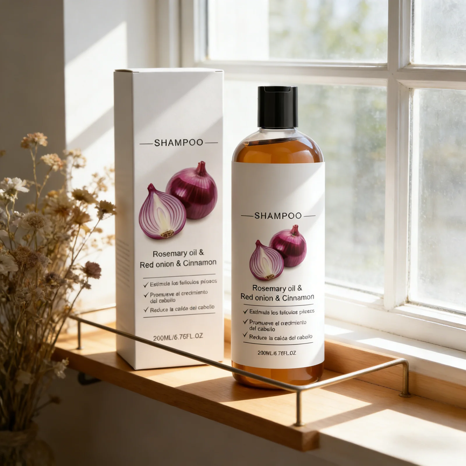 shampoo-para-crescimento-capilar-com-cebola-vermelha-contra-queda-de-cabelo-fortalecimento-do-foliculo-capilar-leve-com-Oleo-de-canela-e-alecrim