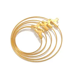 10pcs Stainless Steel Big Round Hoops Earrings Dangle Clasp Ear Wires Hooks DIY Circle Earring Jewelry Findings Components